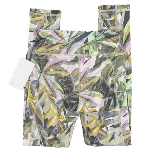 SOC Stadium Sportswear Girls High Waist Tropical Leaf Leggings L / XL - Picture 9 of 14